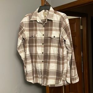 Sonoma Brown/White Plaid Shirt (Large)